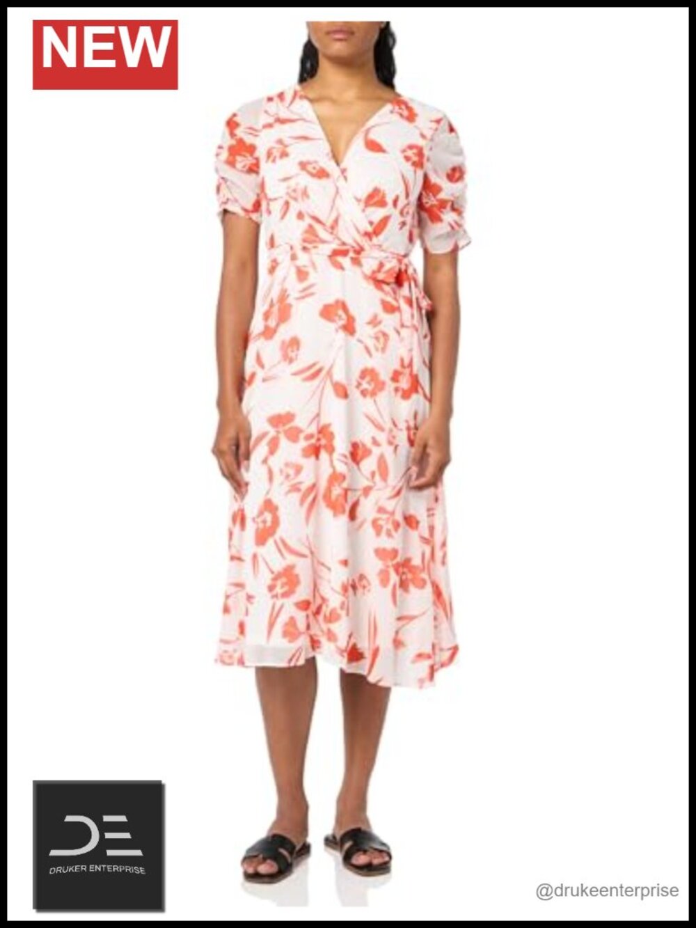 DKNY Sleeveless Ruched Midi Dress